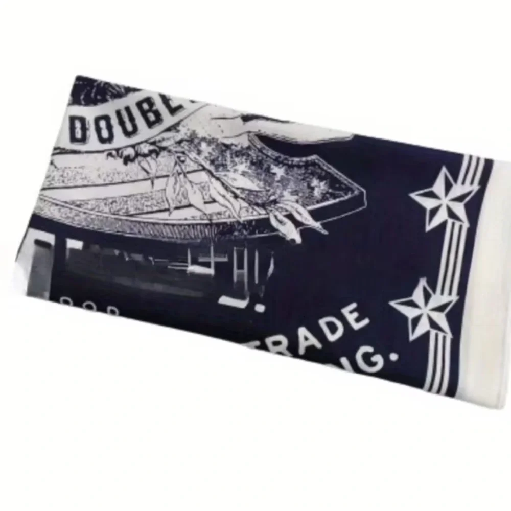 🚂 Double RL & Co Navy Bandana - Polyester 35” x 35”